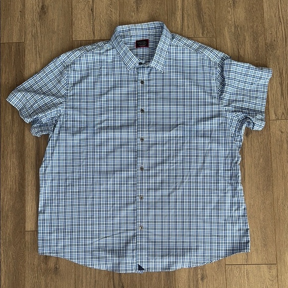 UNTUCKit XXX-Large Nealer Men's Blue Checkered Shirt Button Down Short Sleeve - Picture 1 of 5